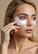 Young Woman Applying Under-Eye Patches for Skin Rejuvenation