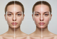 Young Woman with Clear Skin on One Side and Acne on the Other