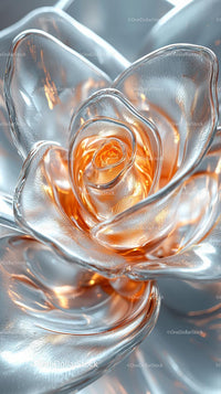 Elegant Metallic Glass Flower Sculpture for Contemporary Decor