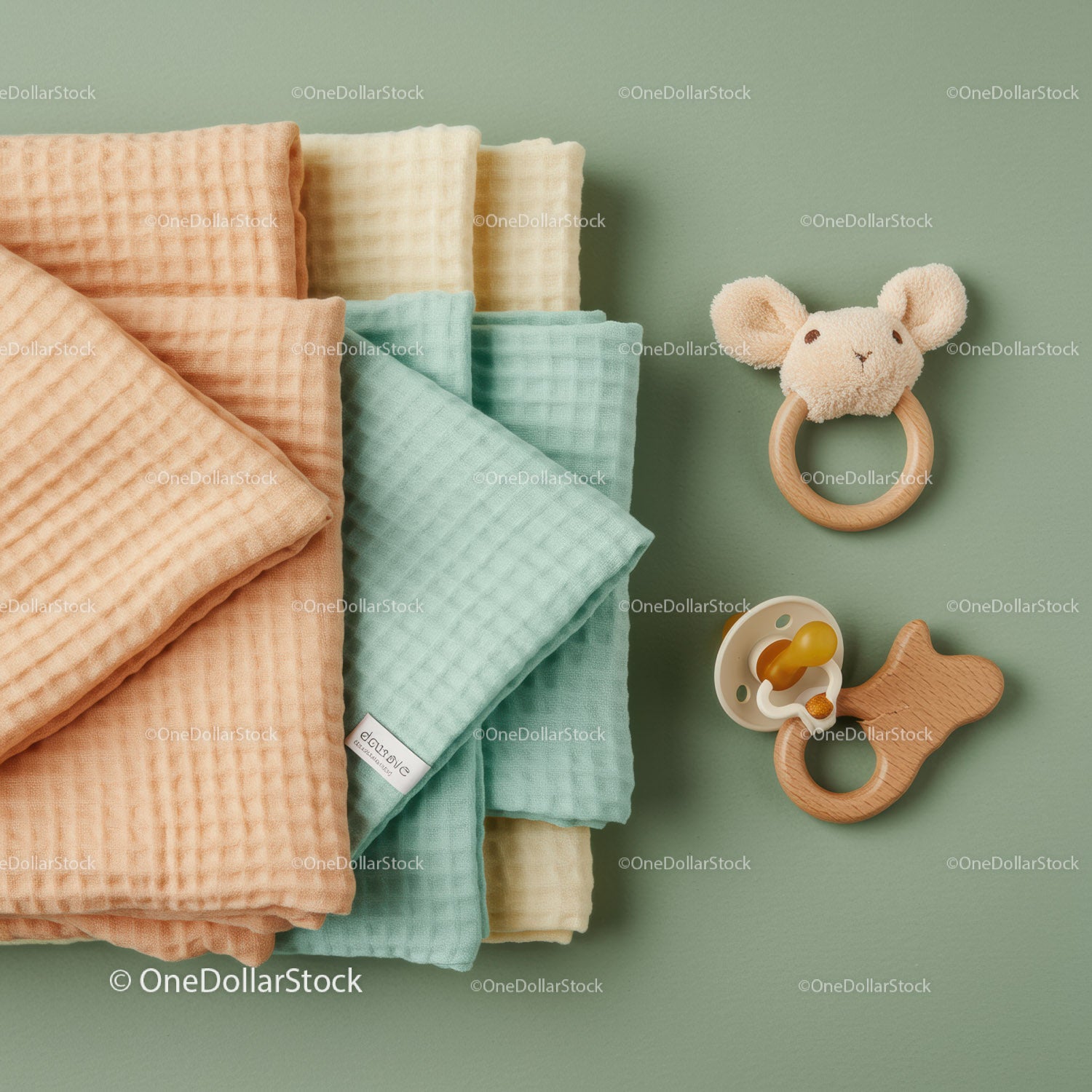 Neutral Colored Baby Blankets and Soft Teething Toys