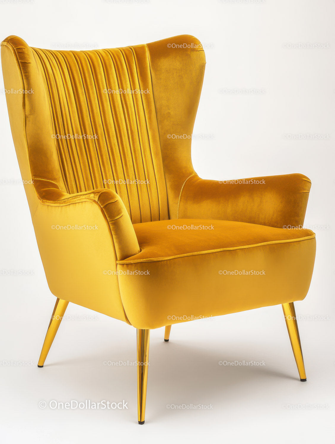 Yellow Velvet Armchair for Modern Living Room Decor