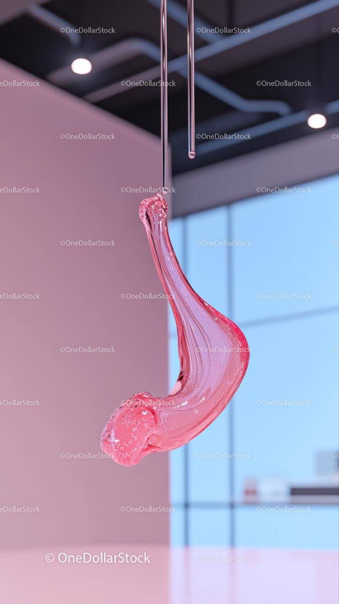 Pink Melting Glass Sculpture in Modern Interior Design