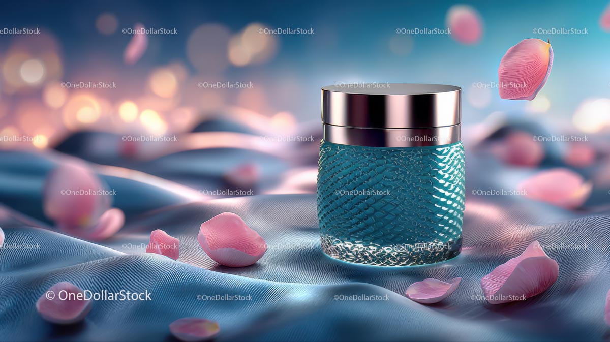 Luxury Cosmetic Jar Surrounded by Delicate Rose Petals (15 Images)