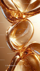 Abstract Gold Swirl with Shiny Metallic Surface and Fluid Design