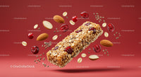 Nutritious Granola Bar with Almonds and Cranberries