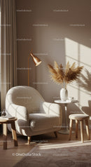 Cozy armchair corner with natural light and warm decor