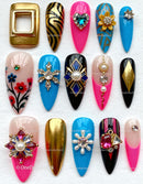 Set of Ornate Artificial Nails with Various Designs