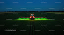 Nighttime Crop Spraying in Green Field