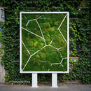 Modern Vertical Moss Garden Artwork with Geometric Structure