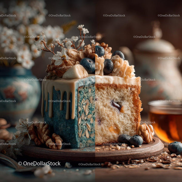 Elegant Blueberry and Walnut Layer Cake with White Chocolate Frosting