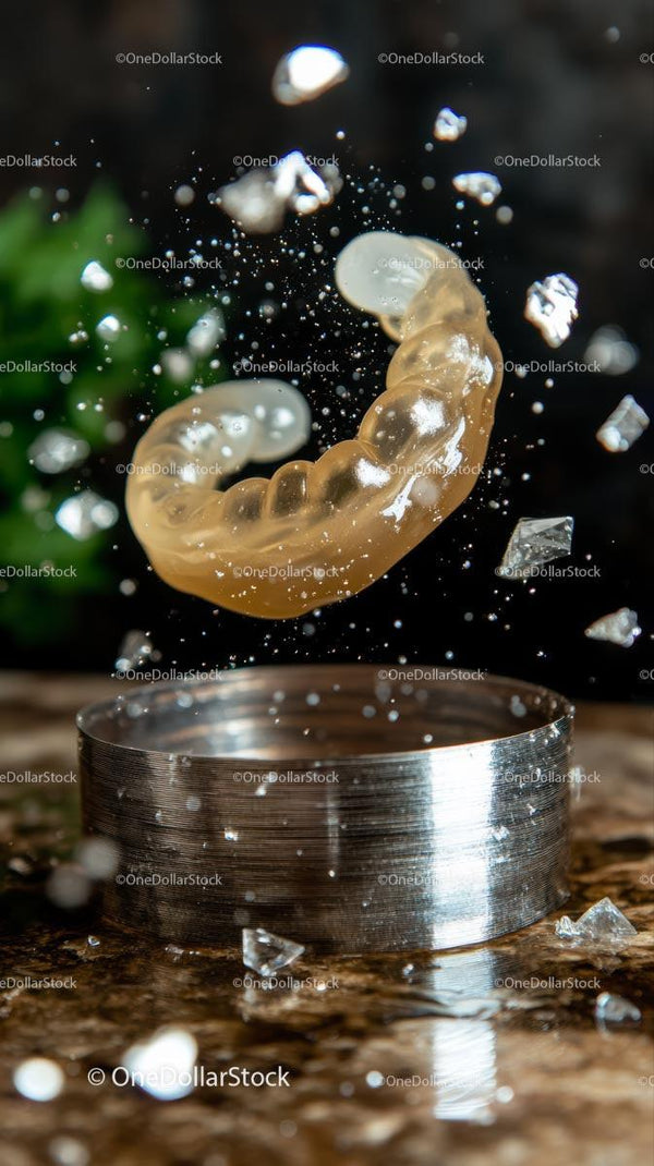 Clear Jellyfish Splashing Into Water Amidst Splashes and Bubbles