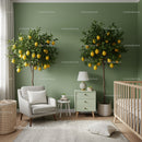 Modern Nursery with Lemon Trees and Green Wall for Peaceful Home Environment