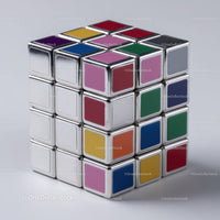 Colorful Rubik's Cube with Vibrant Red, Blue, Green, Yellow, and White Colors