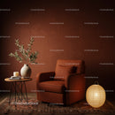 Cozy earthy corner with armchair and soft lighting