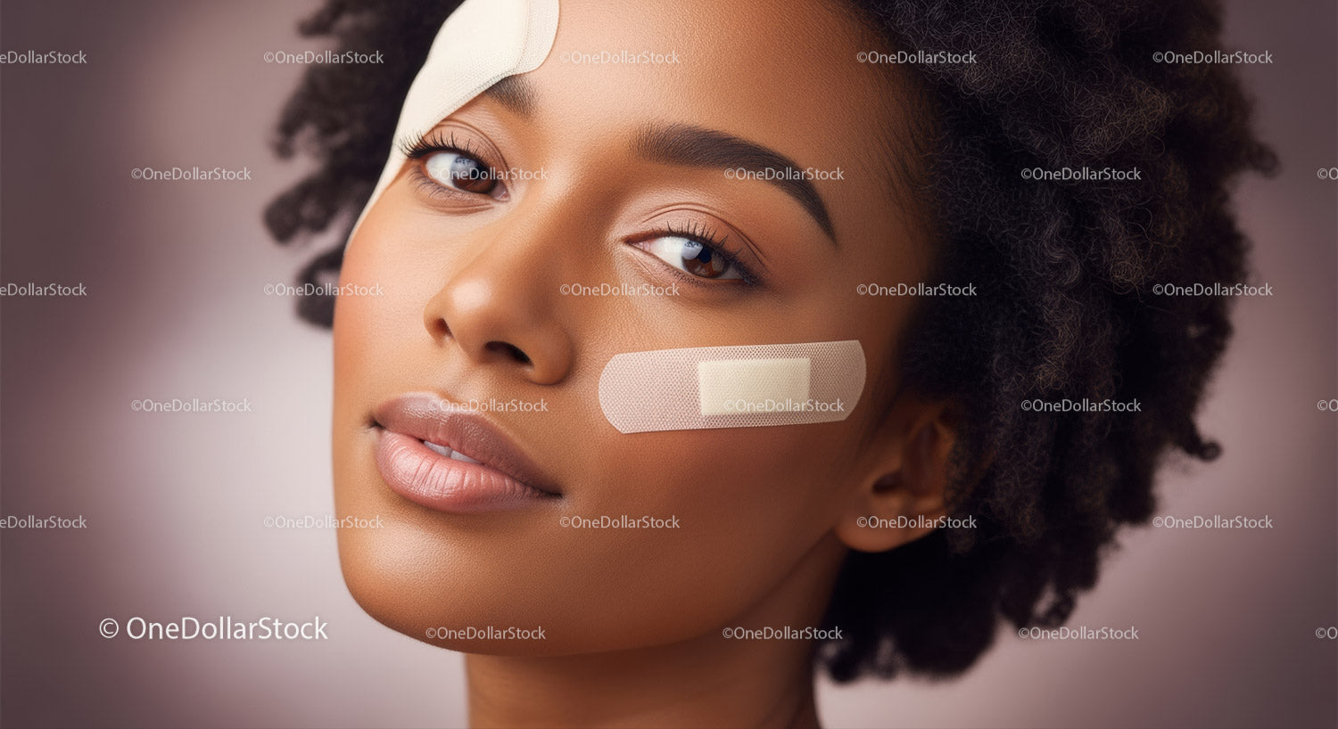 Beauty and Confidence of a Curly-Haired Woman with Flawless Skin