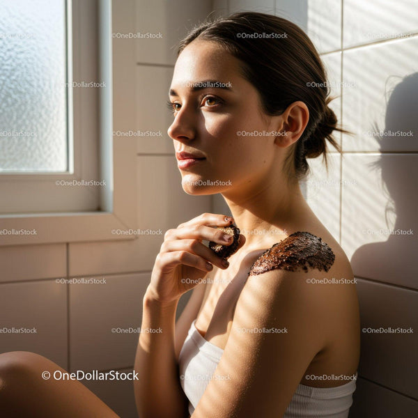 Young woman enjoying a natural body scrub treatment