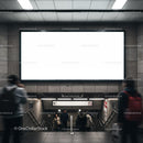 Commuters walking through urban underground passage