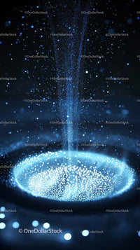 Futuristic Digital Data Stream with Glowing Blue Particles