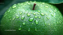 Close-up of Green Apple with Water Droplets and Vibrant Texture