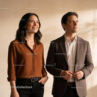 Confident young professionals sharing a positive moment