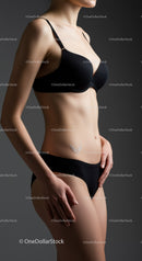 Elegant Woman in Black Lingerie Tones Creating a Sleek Silhouette