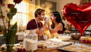 Couple Playfully Baking Heart-Shaped Cookies Together