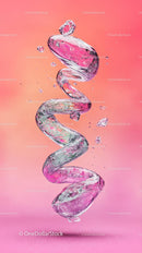 Elegant Pink Crystal Ice Sculpture for Contemporary Art Displays