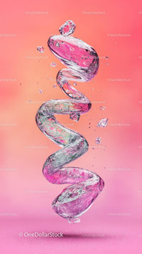 Elegant Pink Crystal Ice Sculpture for Contemporary Art Displays