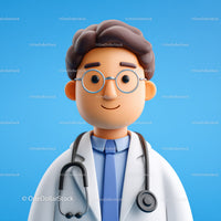 Friendly Doctor Figurine with Stethoscope for Healthcare Professionals