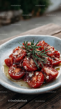 Delicious Cherry Tomato Toast with Fresh Herbs in Outdoor Setting