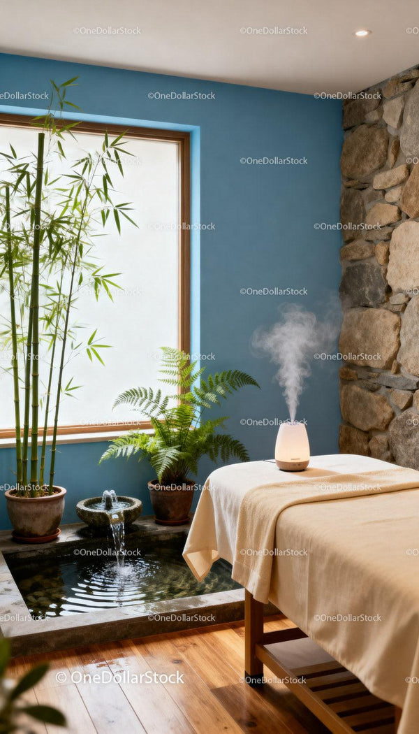Spokojne Pomieszczenie SPA z Aromaterapią i Roślinami Doniczkowymi