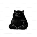Black Pig Sculpture with Unique Textured Animal Art