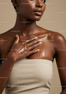 Elegant Woman with Glowing Skin and Natural Makeup