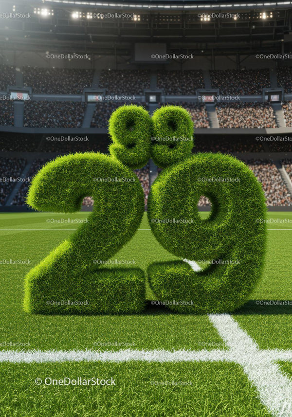 Symbol 29 Stopni Pokryty Trawą na Stadionie