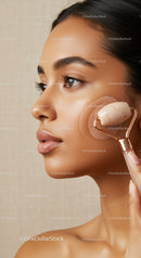 Close-Up of Woman Using Jade Roller for Facial Skin Rejuvenation