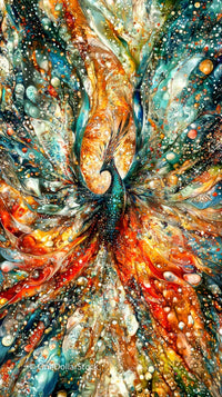 Vibrant Abstract Artwork with Flowing Paint Swirls