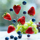 Fresh Strawberries and Blueberries with Water Drops