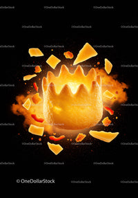 Crispy snack crown exploding with flavorful crumbs