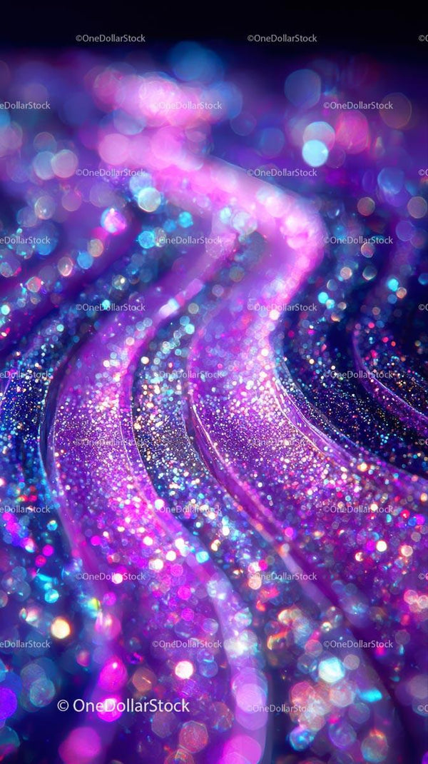 Vibrant Glitter and Bokeh Abstract Background with Neon Hues