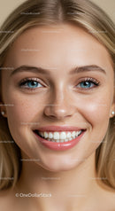 Close up of smiling young woman with clear skin