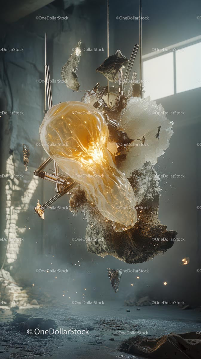 Explosive Glass Shattering Collision with Fiery Melting Effect