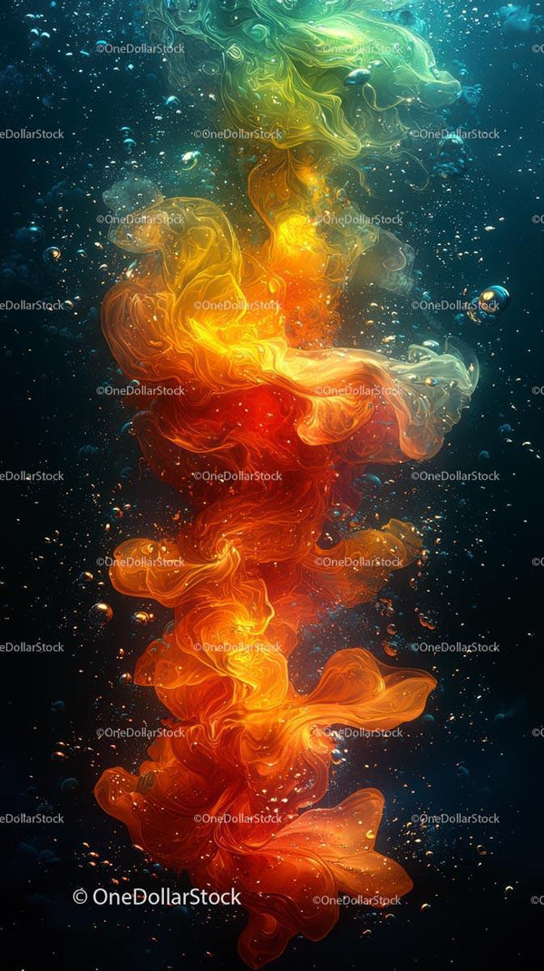 Colorful Ink Diffusion in Water Creating Abstract Swirls