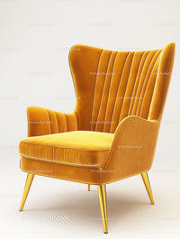 Elegant Yellow Velvet Armchair for Modern Living Room Decor