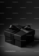Black Gift Box with Satin Ribbon for Elegant Present and Celebrations