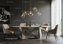 Elegant Modern Dining Room With Marble Table and Stylish Chandelier