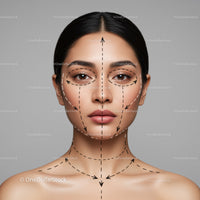 Female Facial Treatment with Markings for Cosmetic Procedures