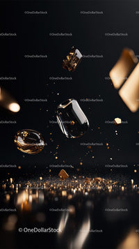 Elegant Silver and Gold Rings Displayed on Black Reflective Surface