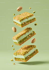 Pistachio Cream Dessert Bars with Nuts and Crust
