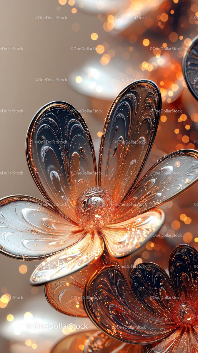 Elegant Metal and Glass Flower Artwork for Modern Decor