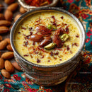 Traditional Saffron Pistachio Almond Indian Milk Pudding